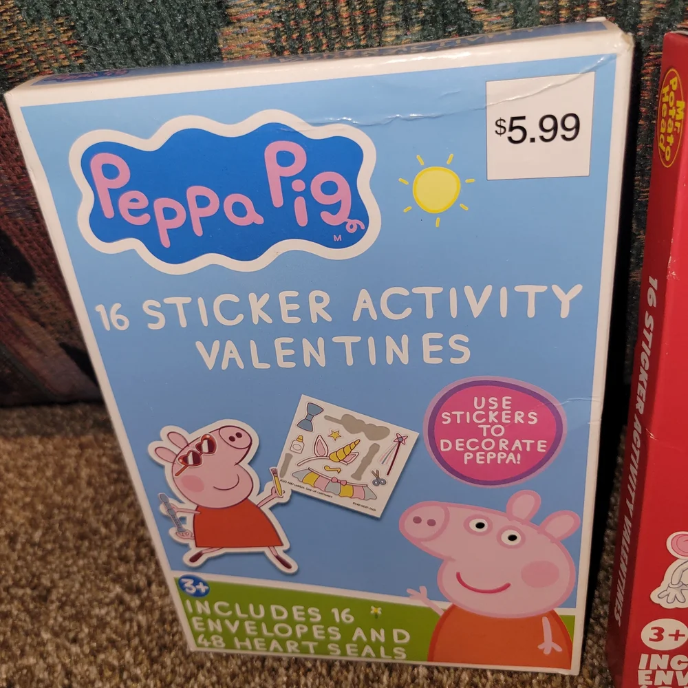 Peppa Pig and Mr. Potato Head Sticker Activity Valentines